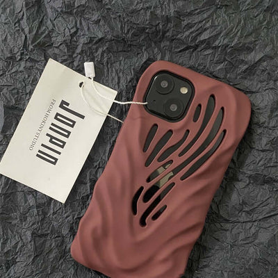 Titanium Gray Wind Hollowed Out Phone Case Compatible with iPhone 14/13