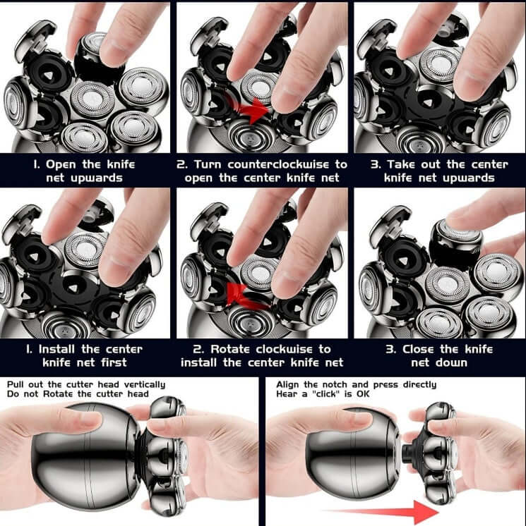 LARGNER 5-in-1 Detachable Head Shaver for Bald Men, IPX7 Waterproof