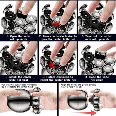 LARGNER 5-in-1 Detachable Head Shaver for Bald Men, IPX7 Waterproof