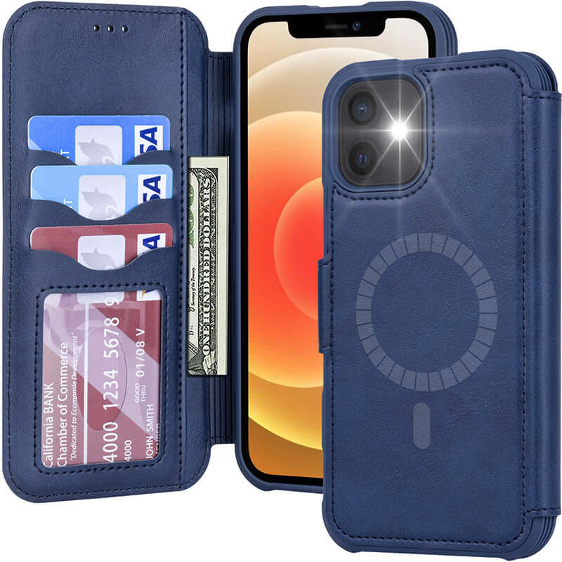 Magnetic Flip Phone Case with Card Holder and Holster Design