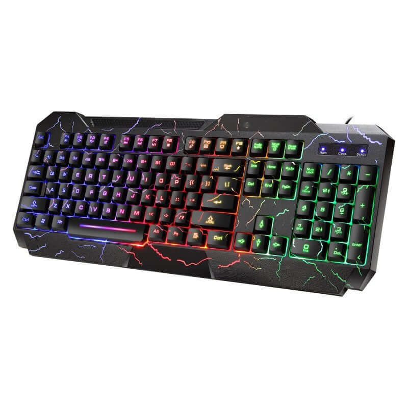 Crackle Word Luminous Gaming Keyboard and 4D Mouse Set with Backlight