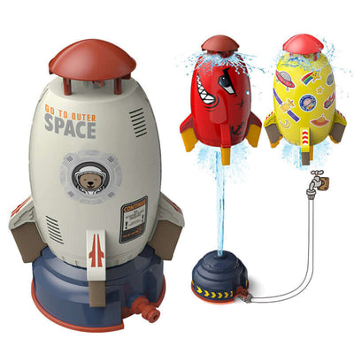 Rocket sprinkler with colorful designs, perfect for stylish and fun watering in the garden.