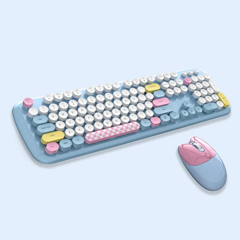 Cartoon Cute Wireless Keyboard and Mouse Set for Desktop and Laptop
