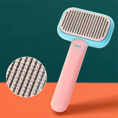 Pet Hair Brush for Cats and Dogs with Stainless Steel Teeth