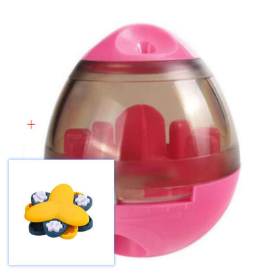 Happy Leaking Food Pet Supplies device, interactive dog feeder in pink, ideal for fun and engaging feeding. Size: 100x100x120mm.
