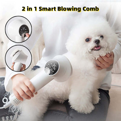 Smart Pet Hair Dryer for Dogs and Cats with Blow and Comb Function