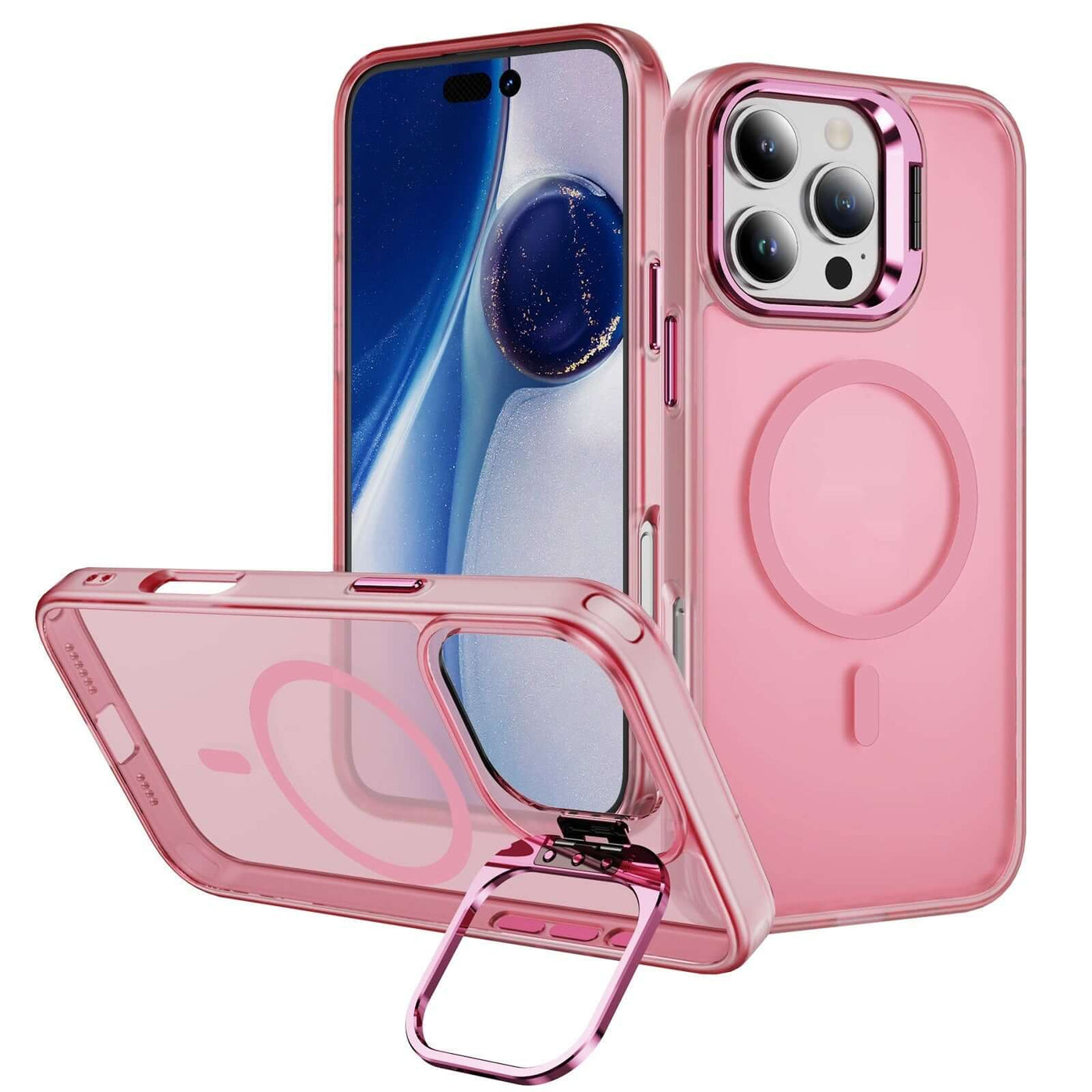 Magnetic Phone Case with Built-in Lens Bracket and Kickstand Feature