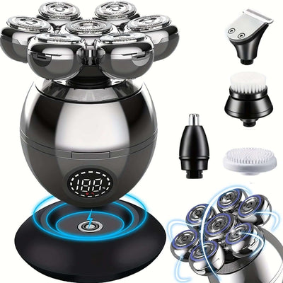 LARGNER 5-in-1 Detachable Head Shaver for Bald Men, IPX7 Waterproof