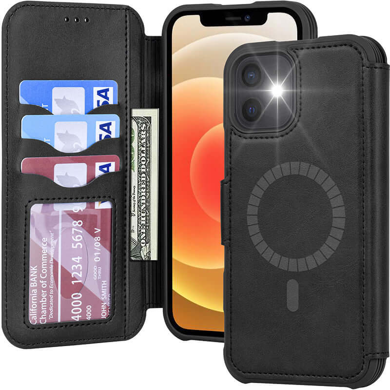 Magnetic Flip Phone Case with Card Holder and Holster Design